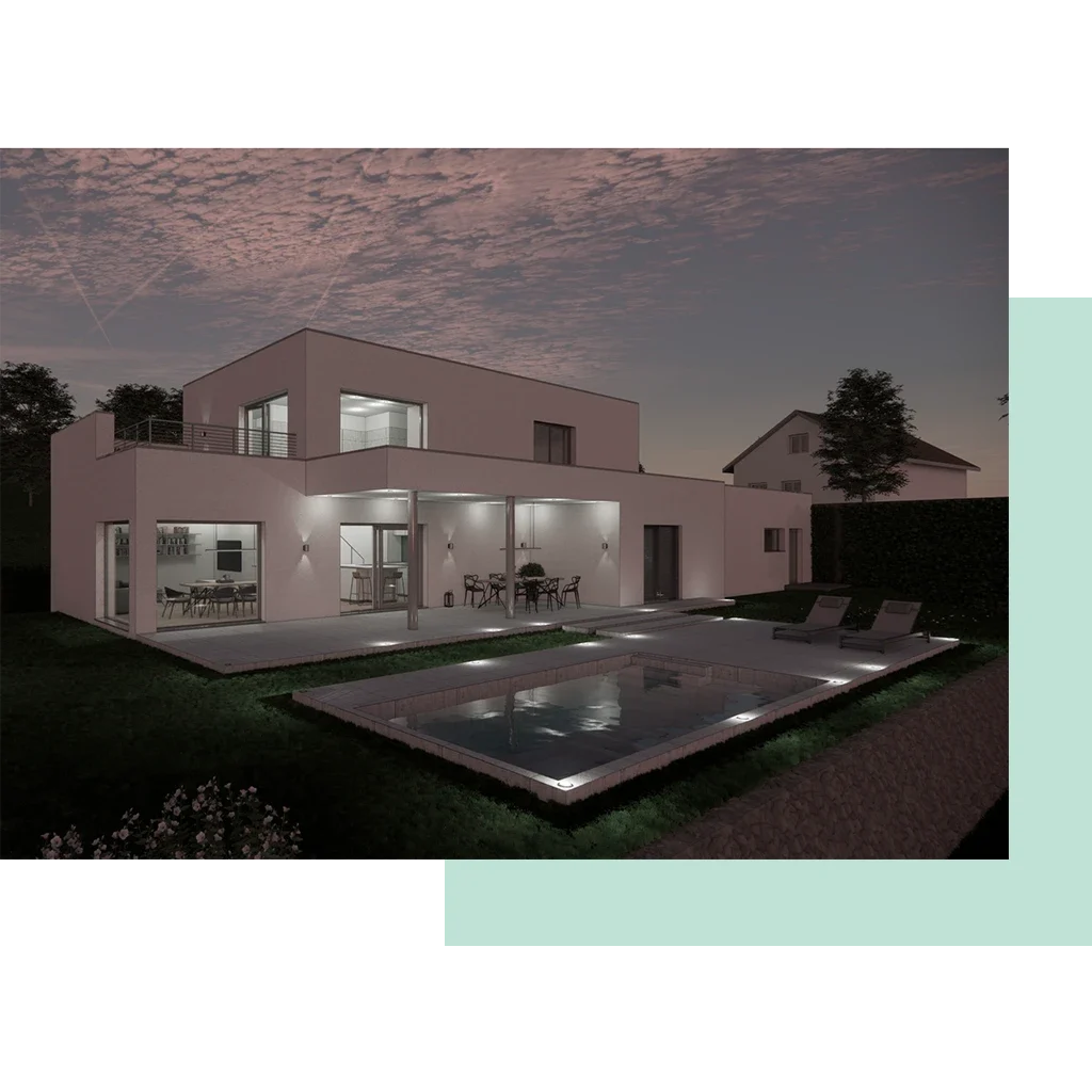 3D-Plan eines Architektenhauses